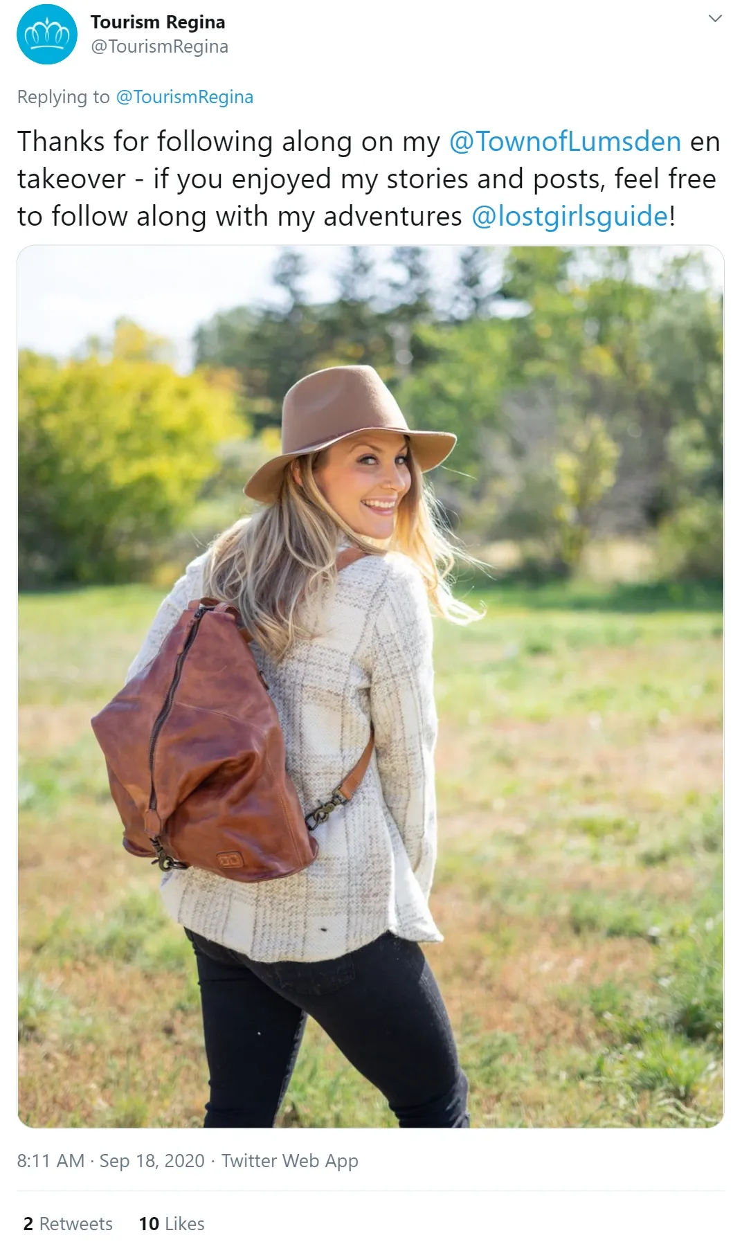 Social media influencer content example