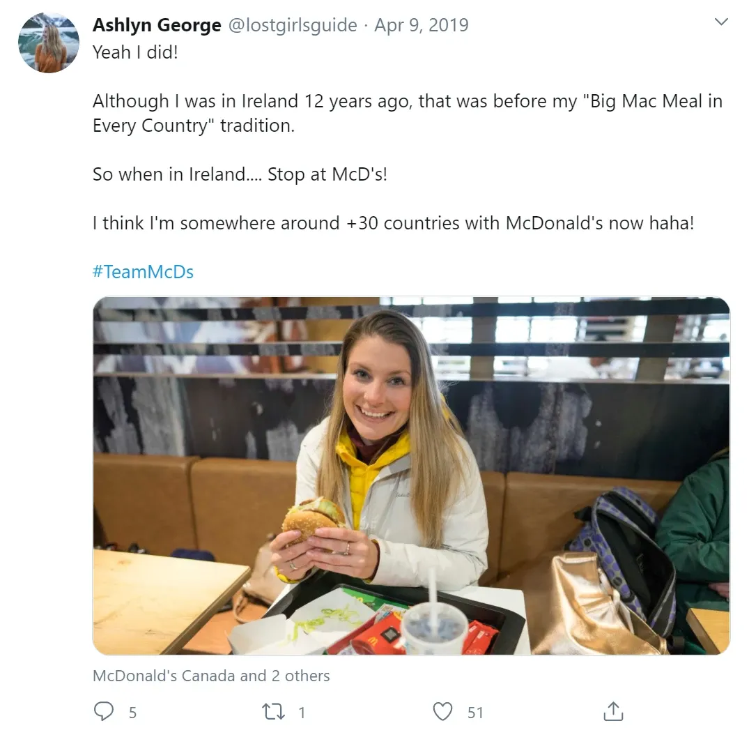 Sponsored social media post example